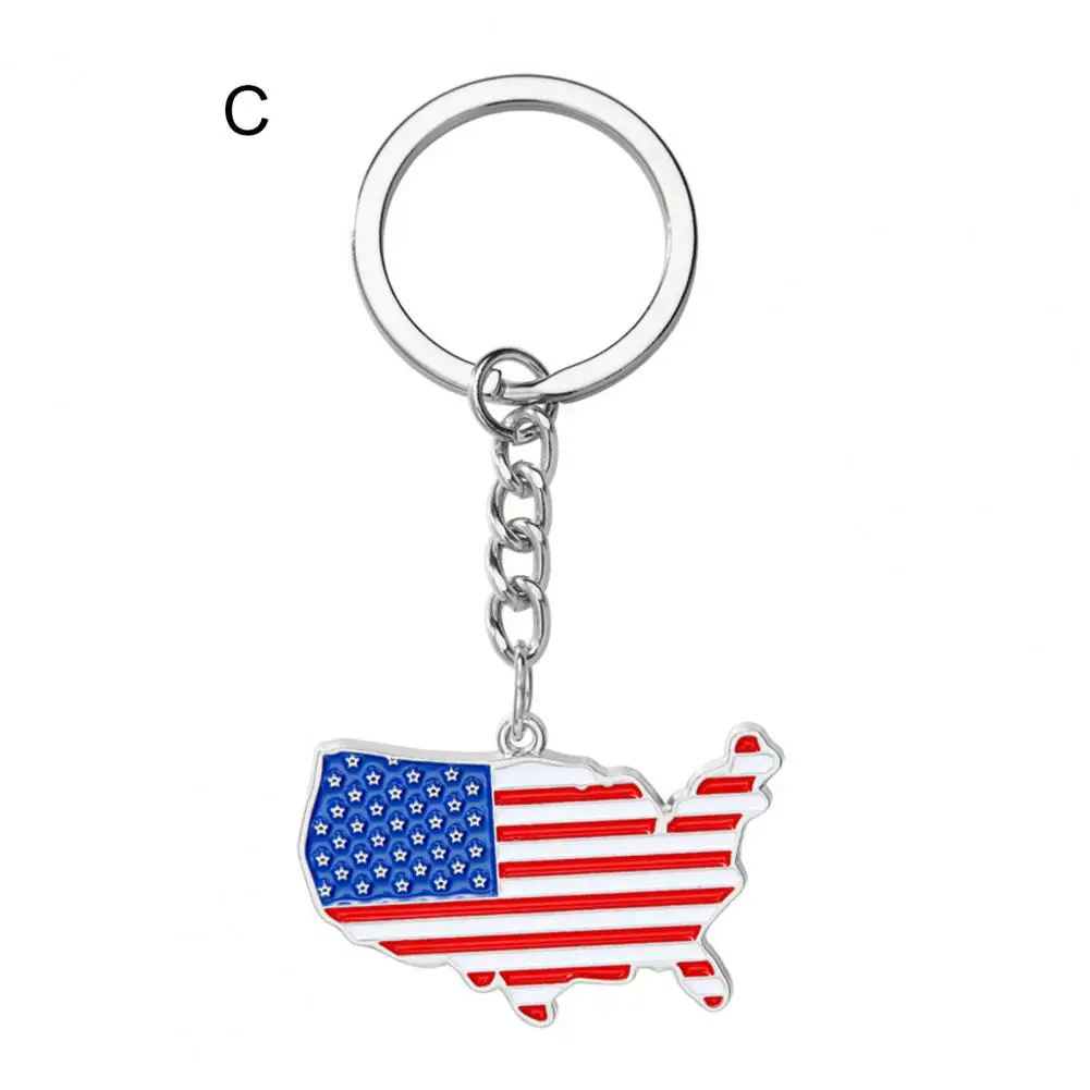 Compact Lightweight Keychain Political Enthusiasts Metal Keychain Set Goddess Shape Us Flag Pattern Keep America Great for Trump
