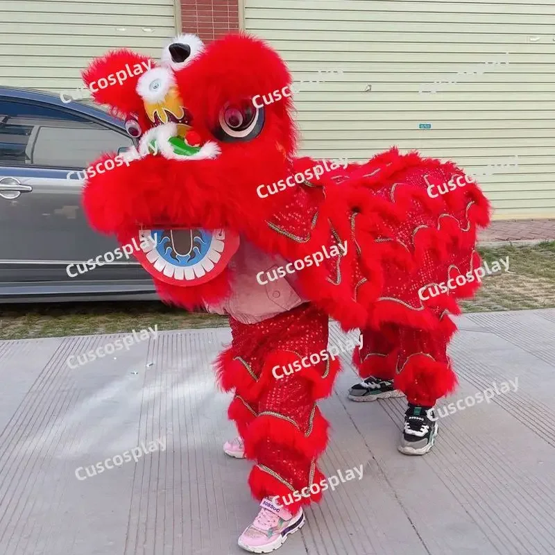 Christmas Lion Dance Without Blinking Mascot Costume Kid Size Props Outfit Dress Chinese Traditional Culture Party Festivall