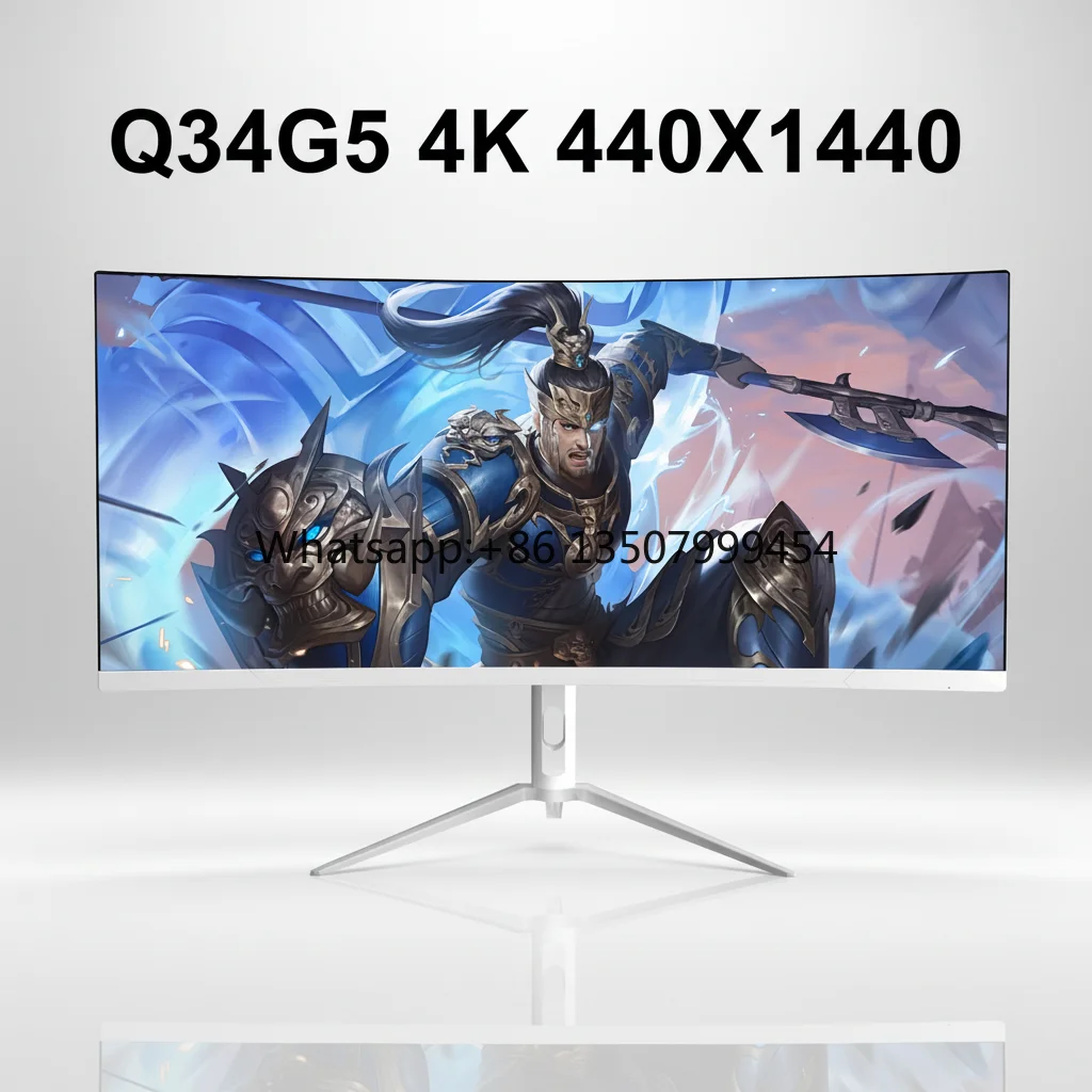 34 Inch 4K 165Hz Curved Gaming  HVA LED LCD  1MS Office Desktop Monitor Rapid Transportation Support Wall Mounting