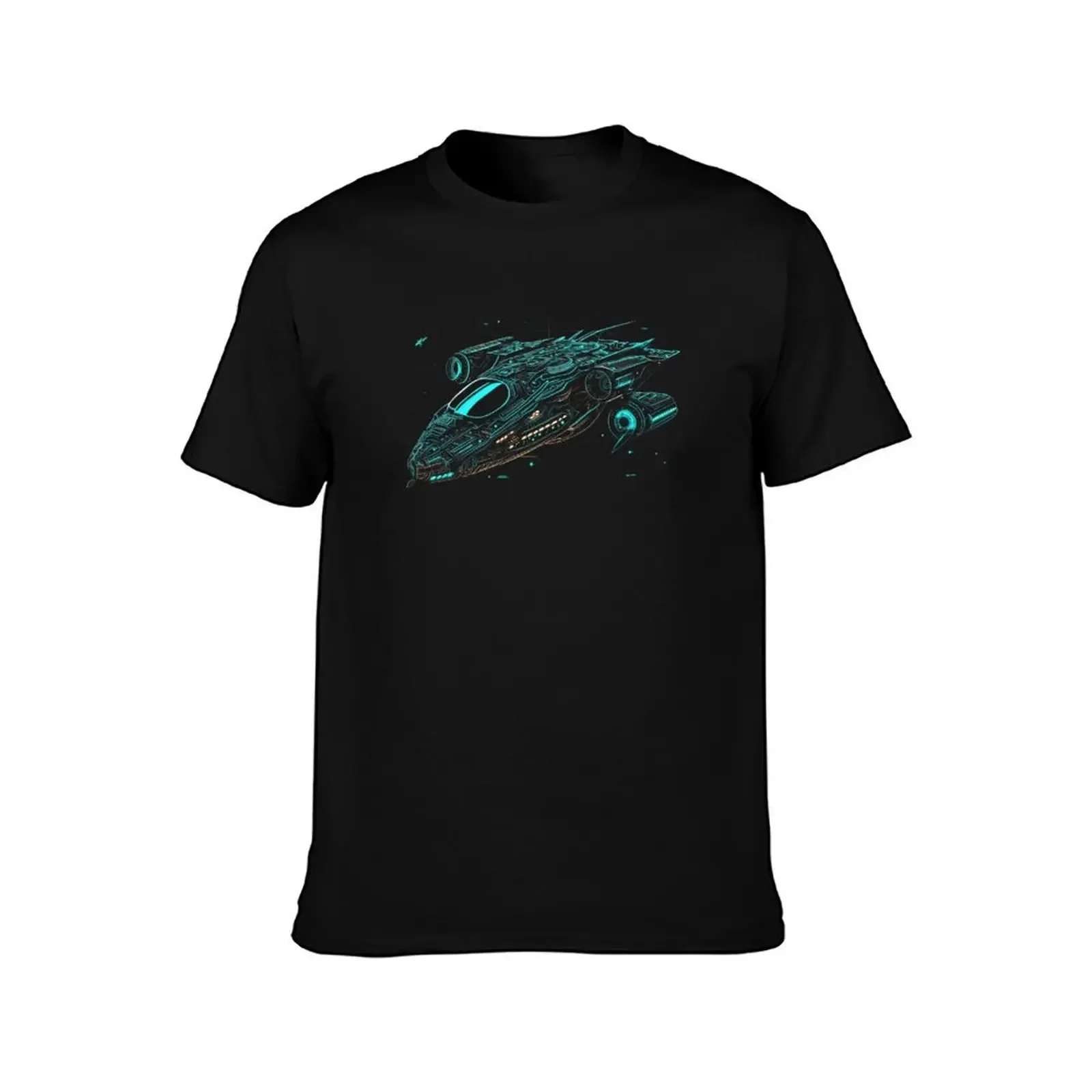 Neon Spaceship T-Shirt customizeds croswit shirt man T-shirts man valentines clothes mens clothes