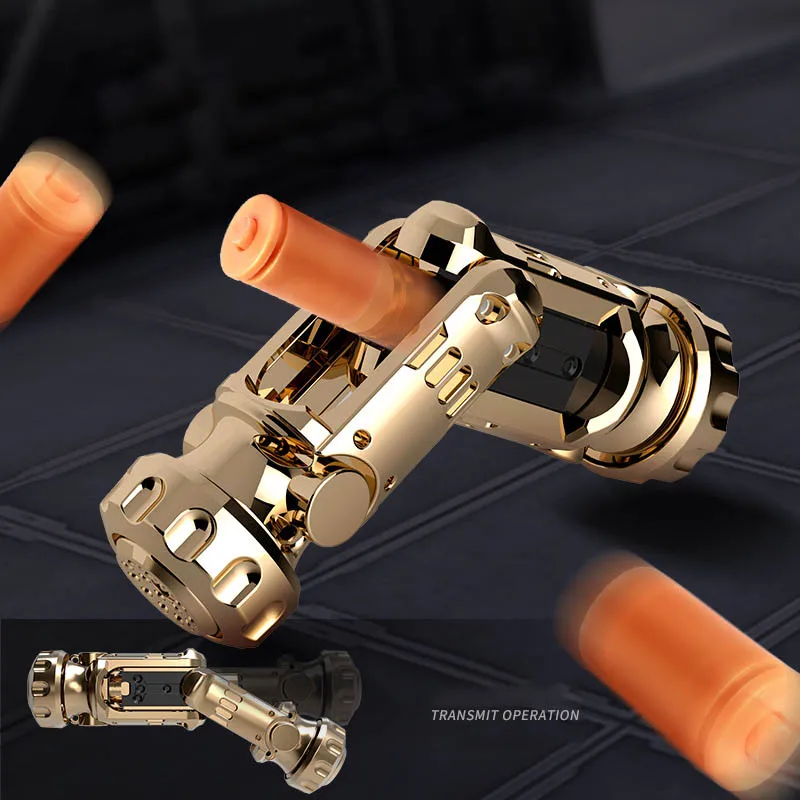 Creative Fun Decompression Push To Launch Catapult Bullet Toys Simulation Catapult Gun Toys Rotating Gun Cool Boy Toy Gift