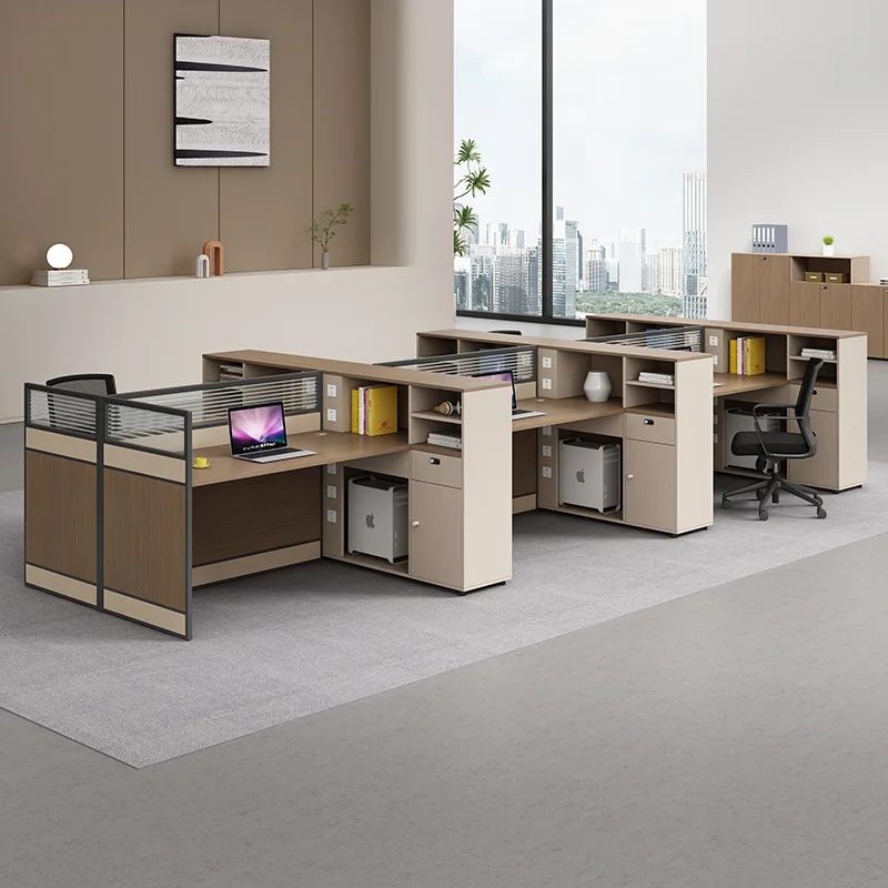 Office Screen Work Desk 2/4/6/Staff Office Desk and Chair Combination Partition Screen Staff Computer Desk