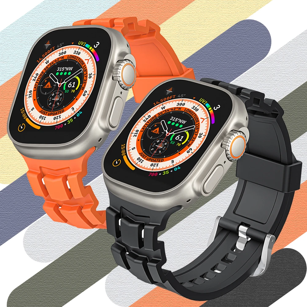 Спортивный силиконовый ремешок для Apple Watch Ultra 49 мм 10 42/46 мм с мягкой петлей для iWatch Series 9 8 7 6 5 4 SE 45 мм 41 мм 38 мм ремешок