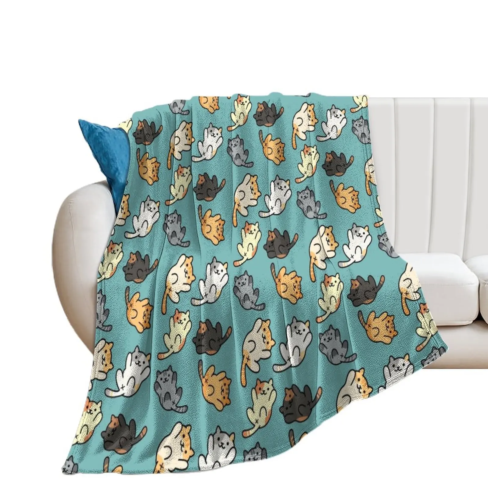 Neko Atsume Throw Blanket Summer Fashion Sofas Decorative Sofa funny gift Blankets