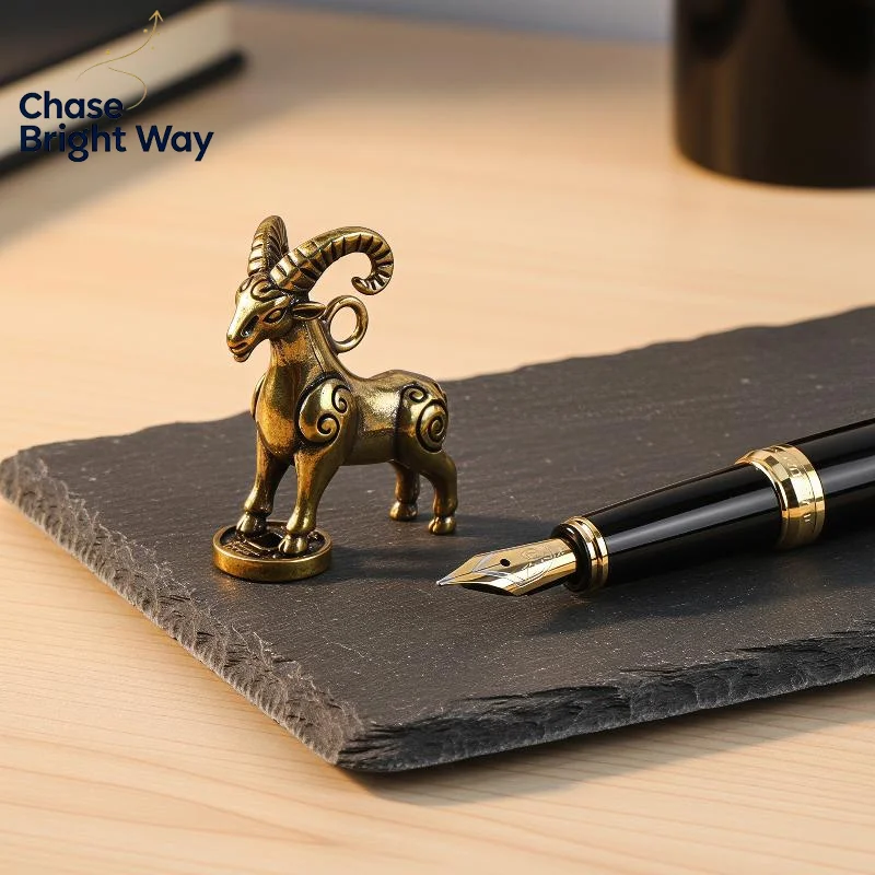 Handcrafted Step On Money Goat Sculpture Brass Zodiac Sheep Figurine Lucky Animal Statue for Home Entryway Decor Gift