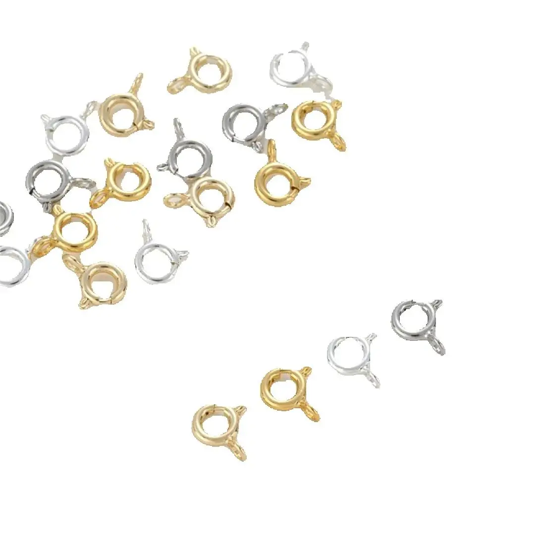 14K Gold Plated Spring Clasp Closed Buckle Q-Buckle DIY Bracelet Necklace Connector Clasp Jewelry Findings
