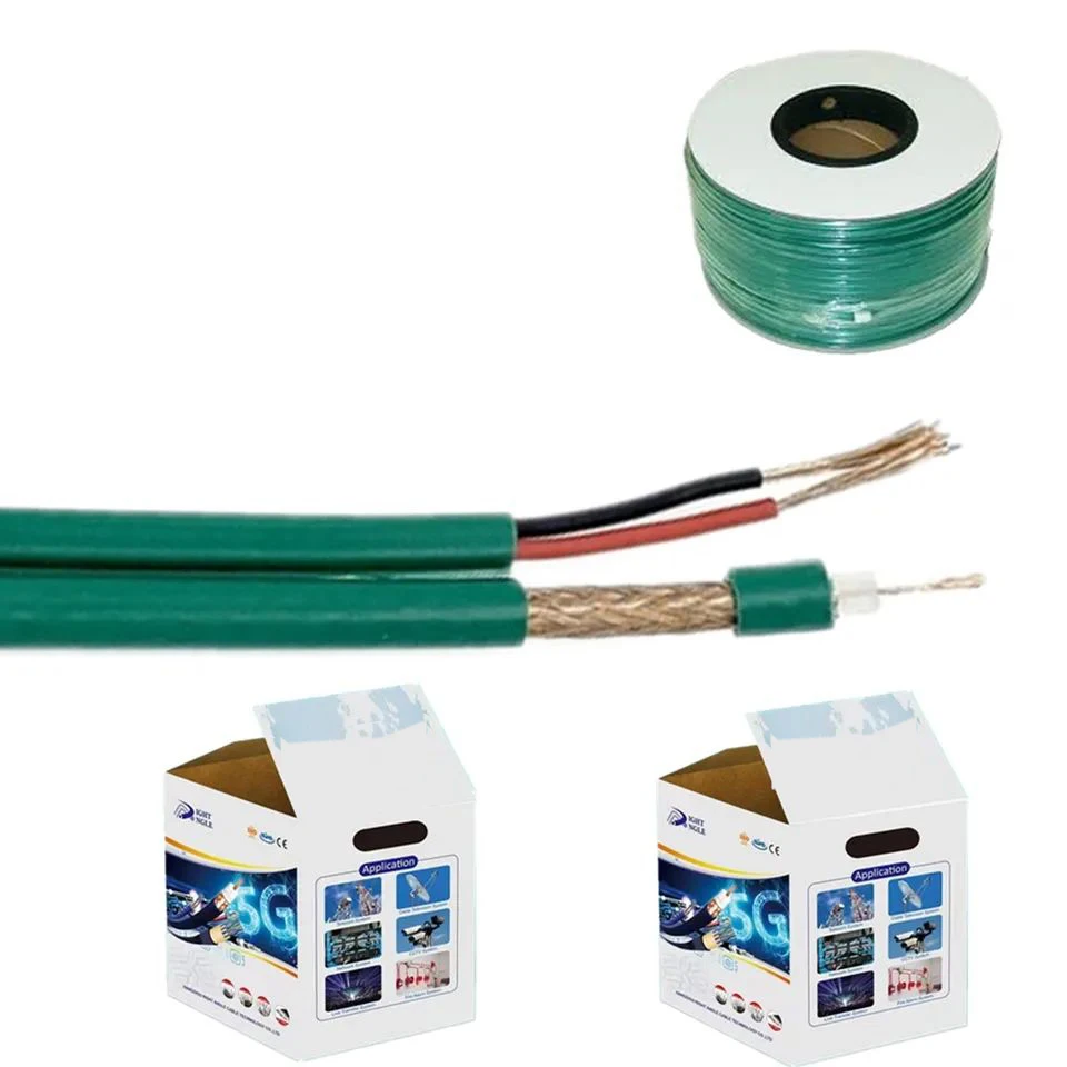 Vicenray Coaxial Cable Kx7 KX6 with 2 Power Cable Solid/stranded Cu Conductor 12 Core Fiber Optic Cable SPE Green PVC LSZH TPE