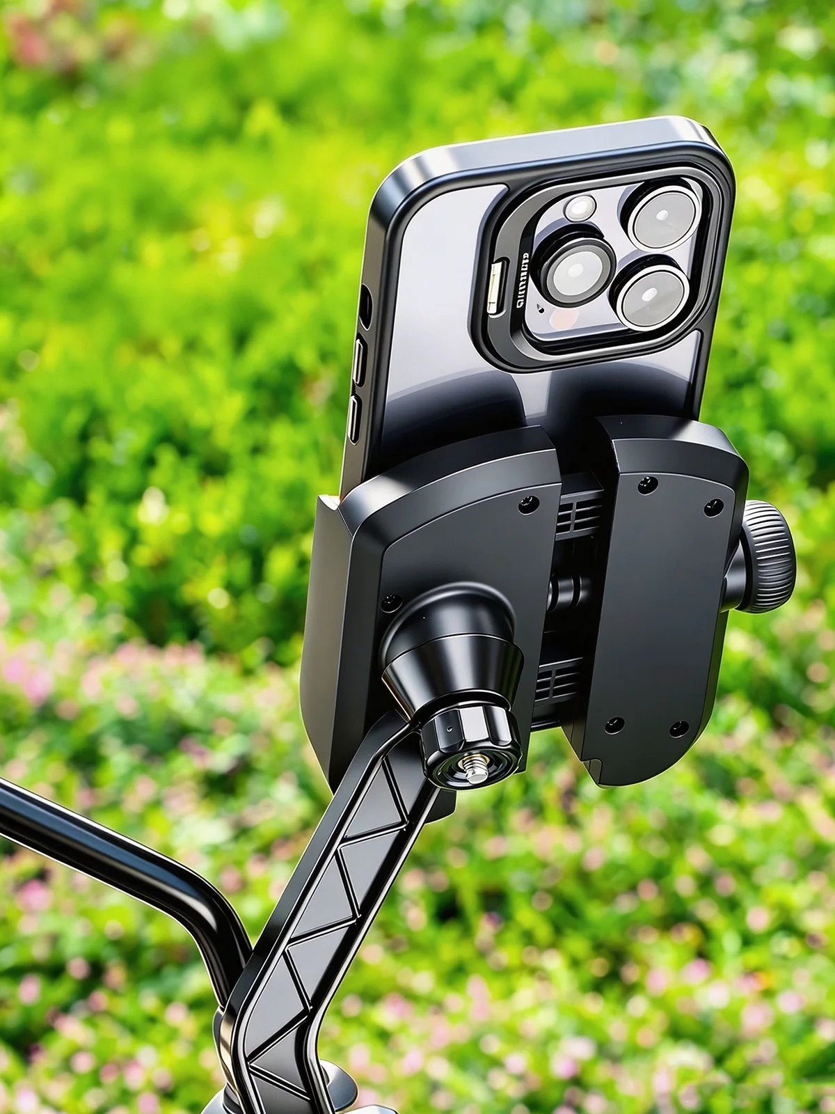 Universal Motorcycle Phone Mount Shockproof Waterproof Handlebar Clamp For E-Bike Navigation GPS Cycling Phone Holder Bracket image 3