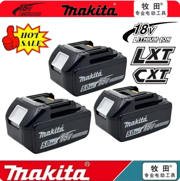 

100% Оригинальный литиевый аккумулятор Makita 5 Ач для Makita 18 В (BL1830B, BL1850B, BL1850, BL1840, BL1860, BL1815) – Замена