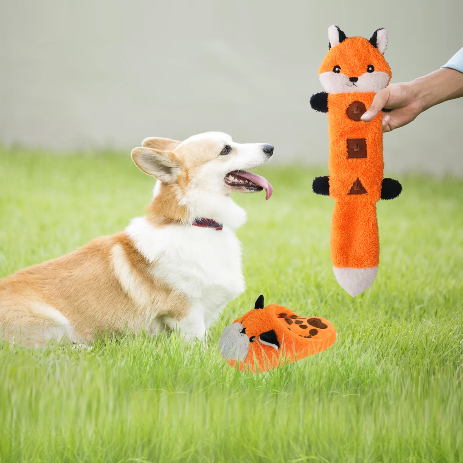 Dog Plush Toy Product Spot Fox Slippers Dog Sound Toys Spill Food Pet Toys Fleece Squeak Toys