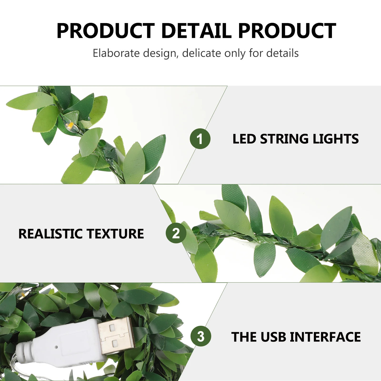 Green Leaf Led String Lights Warm White Decorative Lights For Home Garden Patio Christmas Party Decor Indoor Outdoor Rattan Lamp