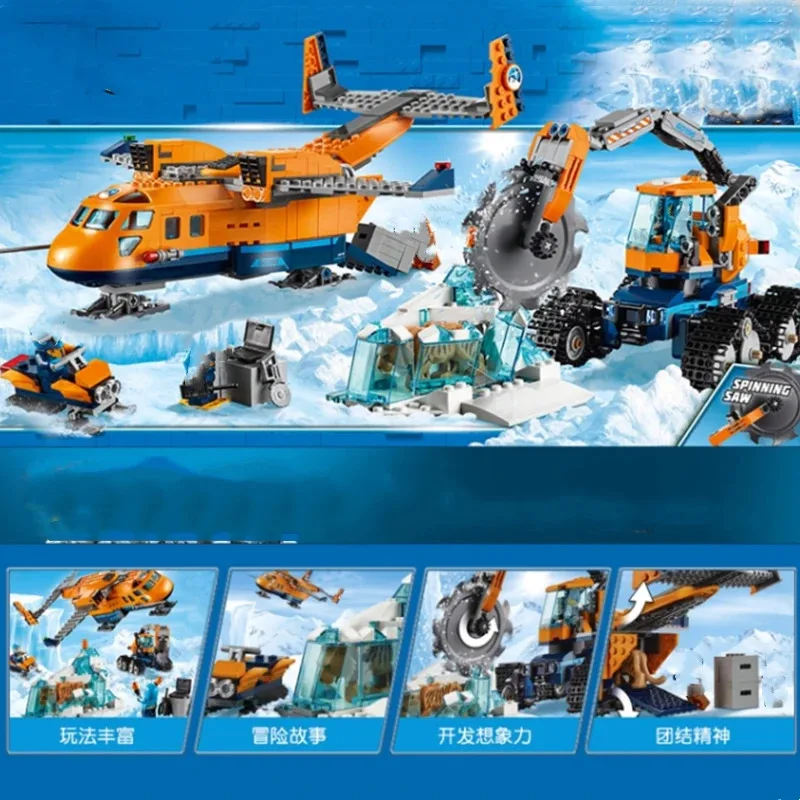 City Series Arctic Supply Plane Building Blocks Polar Expeditions Base Helicopter Crawler Excavators 60196 Bricks Toys For Boy