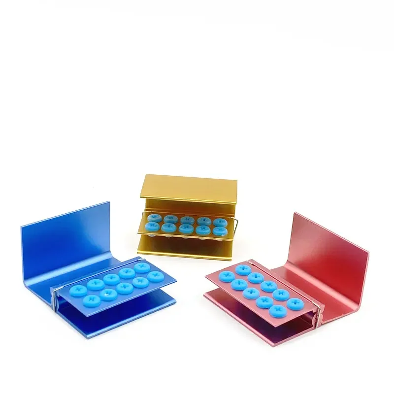 Dental 10 Holes Burs Holder Block Case for High Speed Burs& Low Speed Burs Dental Autoclavable Burs Holder