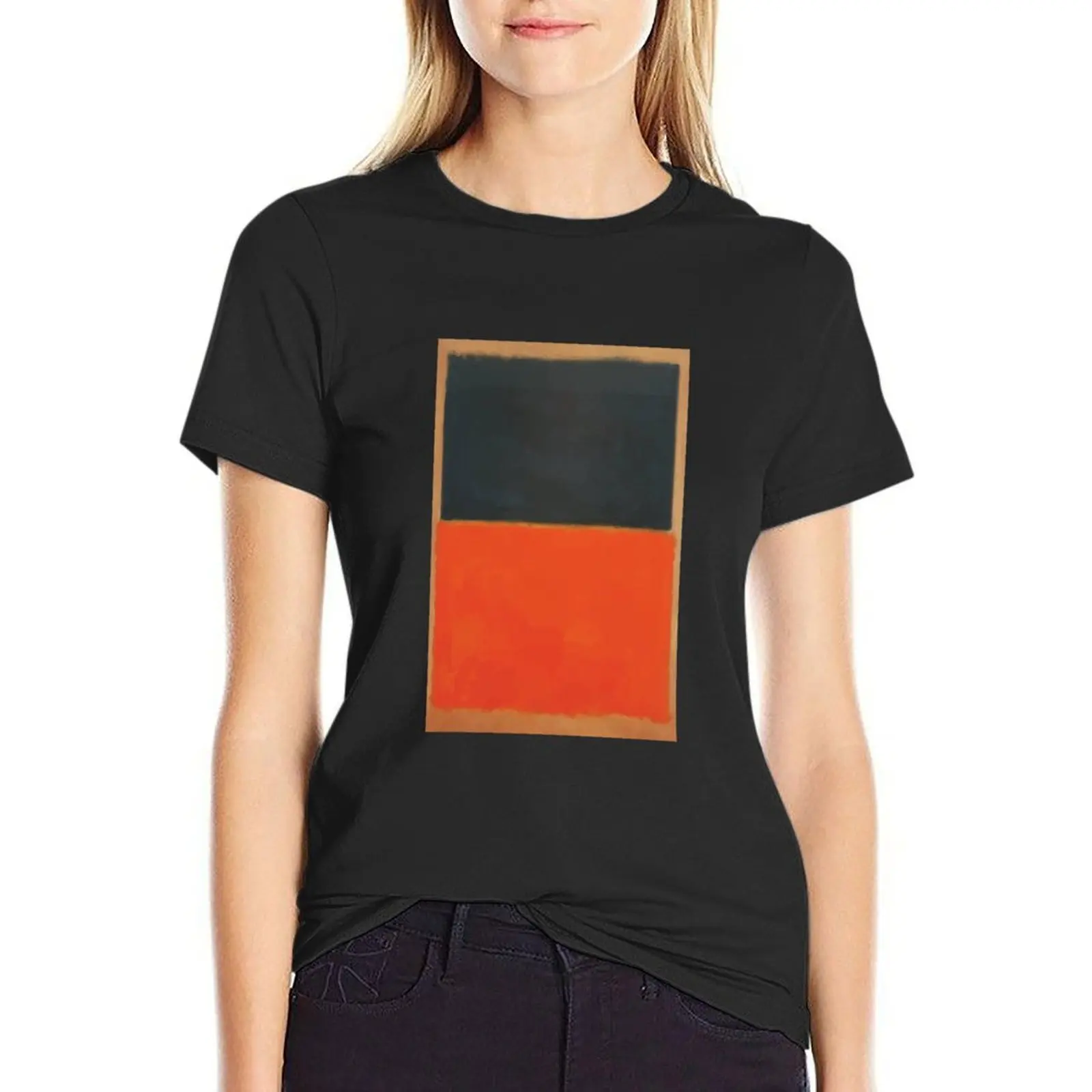 Mark Rothko | Green and Tangerine on Red T-Shirt female shirts graphic tees summer clothes Women tops