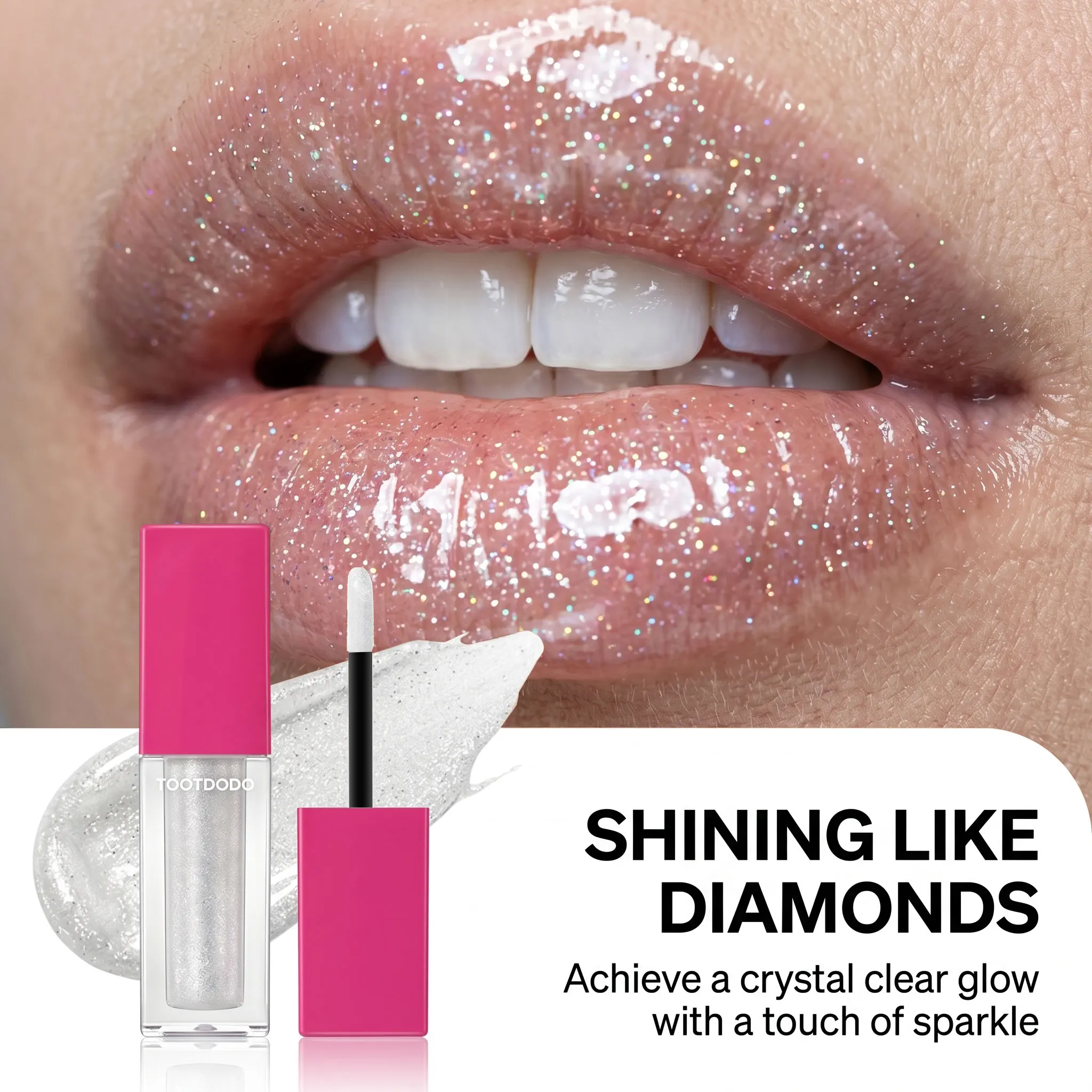 Toot Dodo Glossy Lip Gloss Glass Lip Plump Juicy Nude Shade Layerable for Daily Commute Dating Makeup