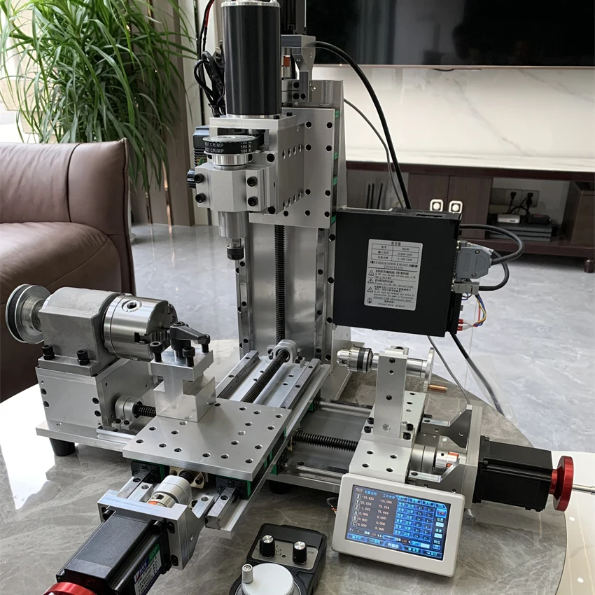 CNC Turn Milling Drill Integrated Numerical Control Turning, CNC Milling and Drilling Integrated CNC Lathe With 750w Servo Motor