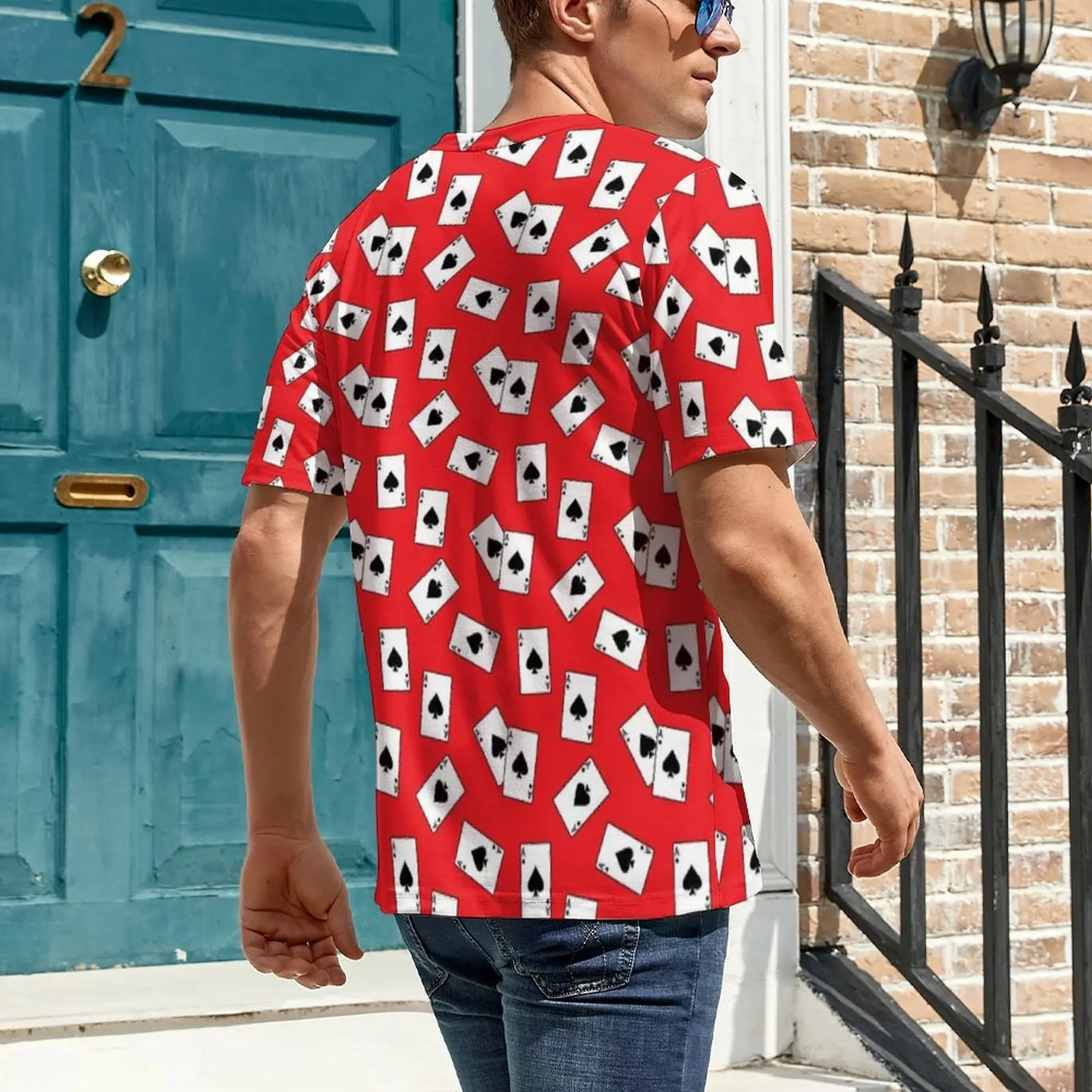 Ace Of Spades Red And White Playing Card T Shirt For Couple  Graphic O Neck T-Shirts Summer Cool Clothes Awesome Plus Size Tees