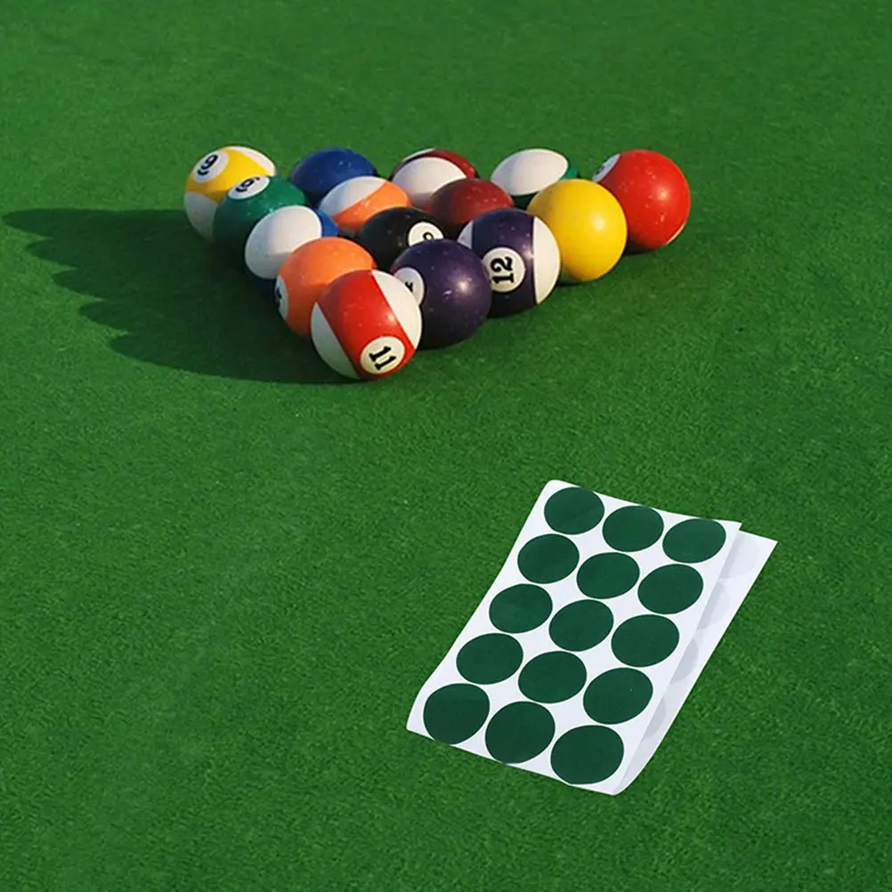 

2 листа наклеек-точек из ПЭ для защиты бильярдного сукна, износостойкие клейкие маркеры, не оставляющие следов на шарах