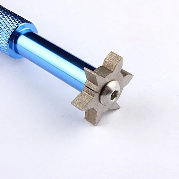 

Club Groove Sharpener Tool 6 Heads High Grade Steel Adjustable Sharpener for Backspin Ball Control Iron Grooves