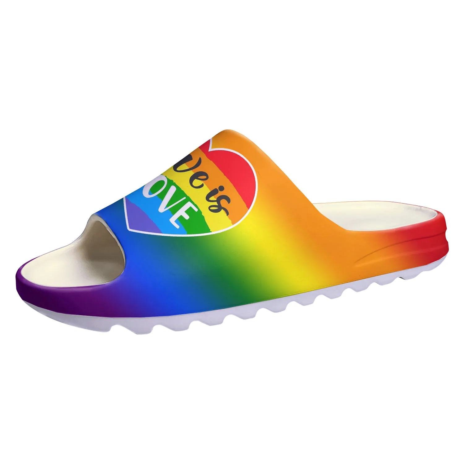 LGBT ocmogic Pride rainbow Soft Sole Sllipers Home Clogs Customized Step On Water Shoes Mens Womens Teenager Step in Sandals