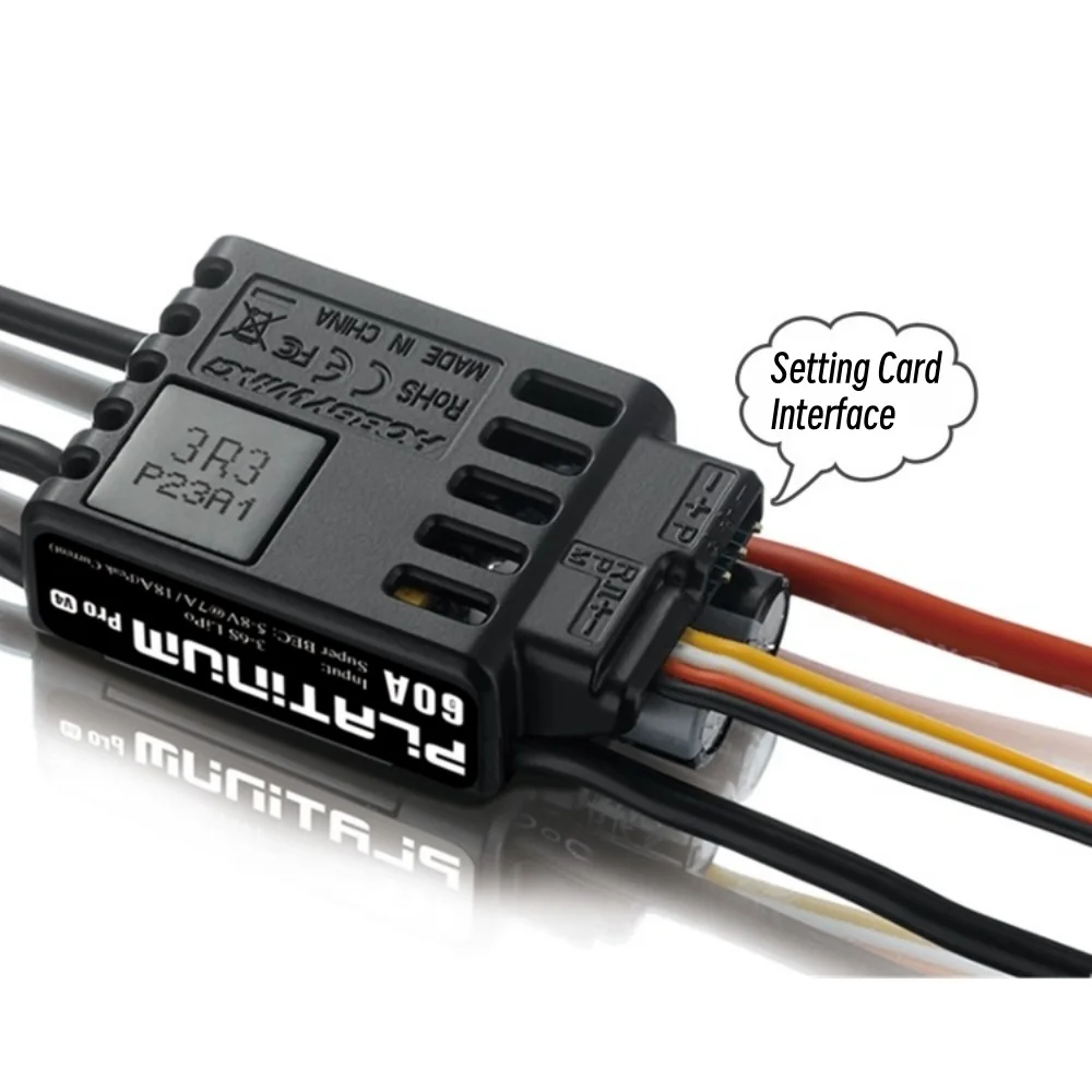 Hobbywing Platinum-60A-V4 60A ESC 3-6S Brushless Electronic  Speed Controller for Fixed-wing Aircraft Helicopter
