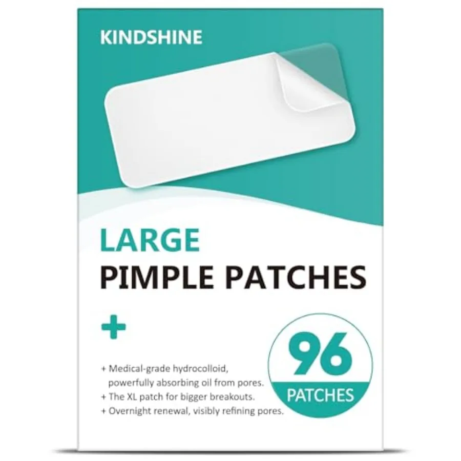 96 Count XL Pimple Patches, Hydrocolloid Acne Patches for Face and Body, Vegan Cruelty-Free Blemish Spot Stickers, Invisible Zi