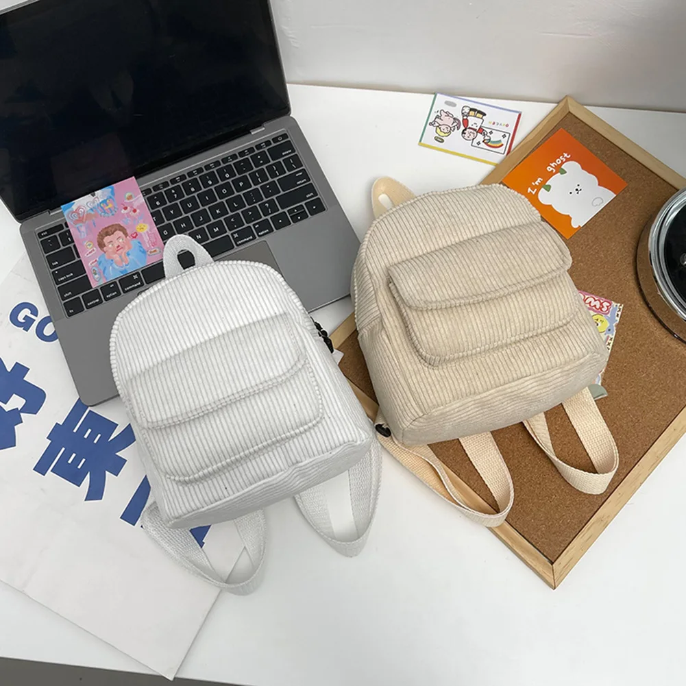 حقيبة ظهر نسائية صغيرة أنيقة بلون سادة حقيبة ظهر قصيرة بسيطة للفتيات الطالبات حقيبة كتب كلاسيكية للسفر المدرسي