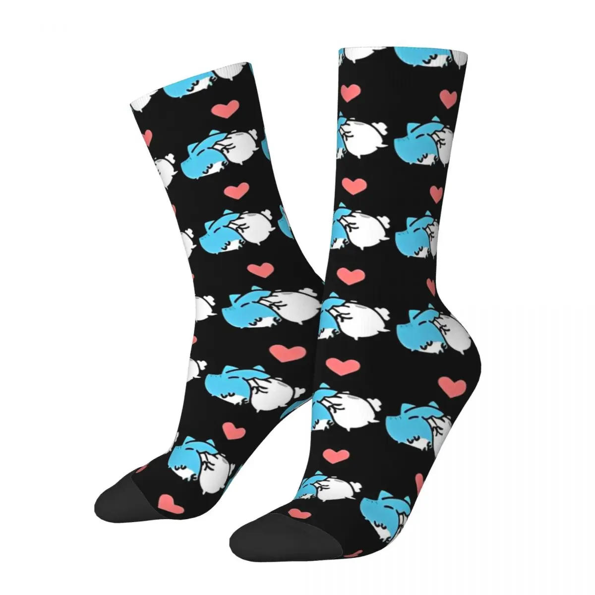 Colorful Bugcat Capoo Cat Basketball Socks Animals Kitten Polyester Middle Tube Socks for Women Men Breathable