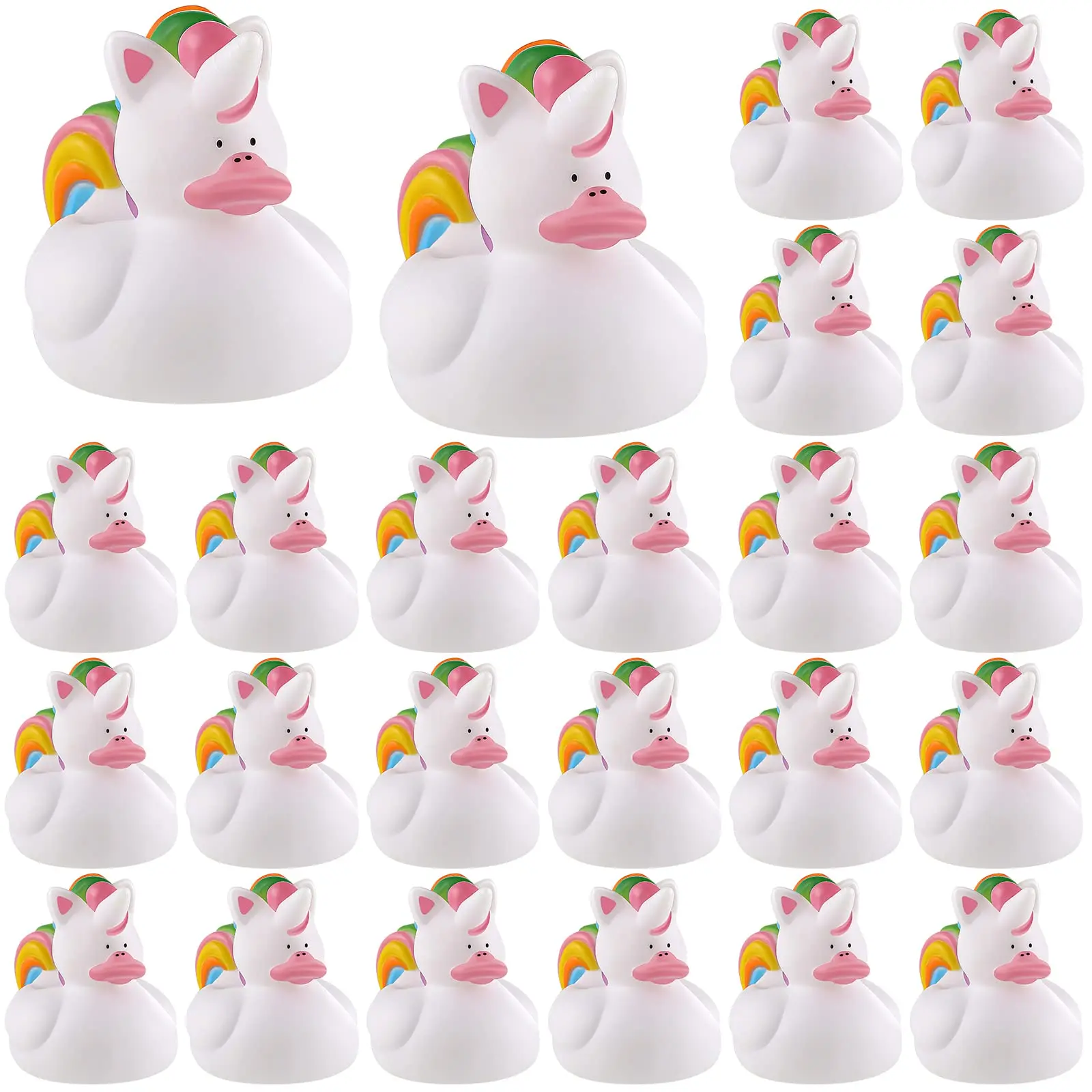 

24/48 Pcs Unicorn Rubber Ducks Mini Rubber Ducks Bulk Small Rainbow Duckies Toys for Girls Boys Birthday Pool Party Favors