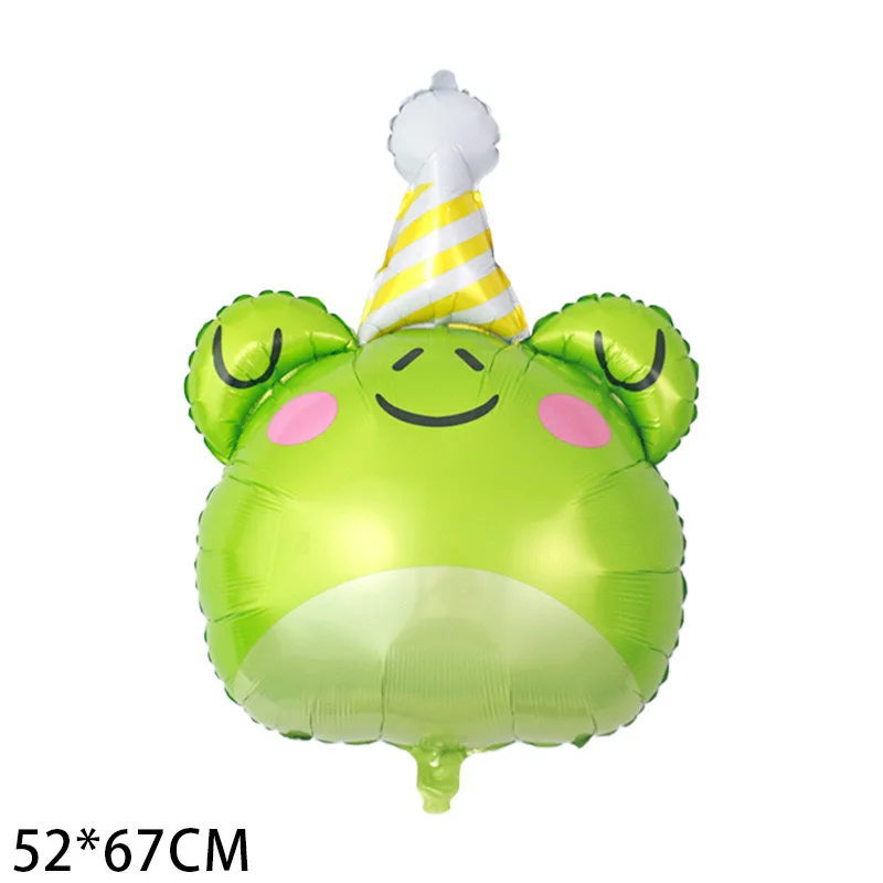 1 cute birthday hat small animal shaped birthday party decoration cartoon giraffe penguin holding cak teddy bear foil balloon