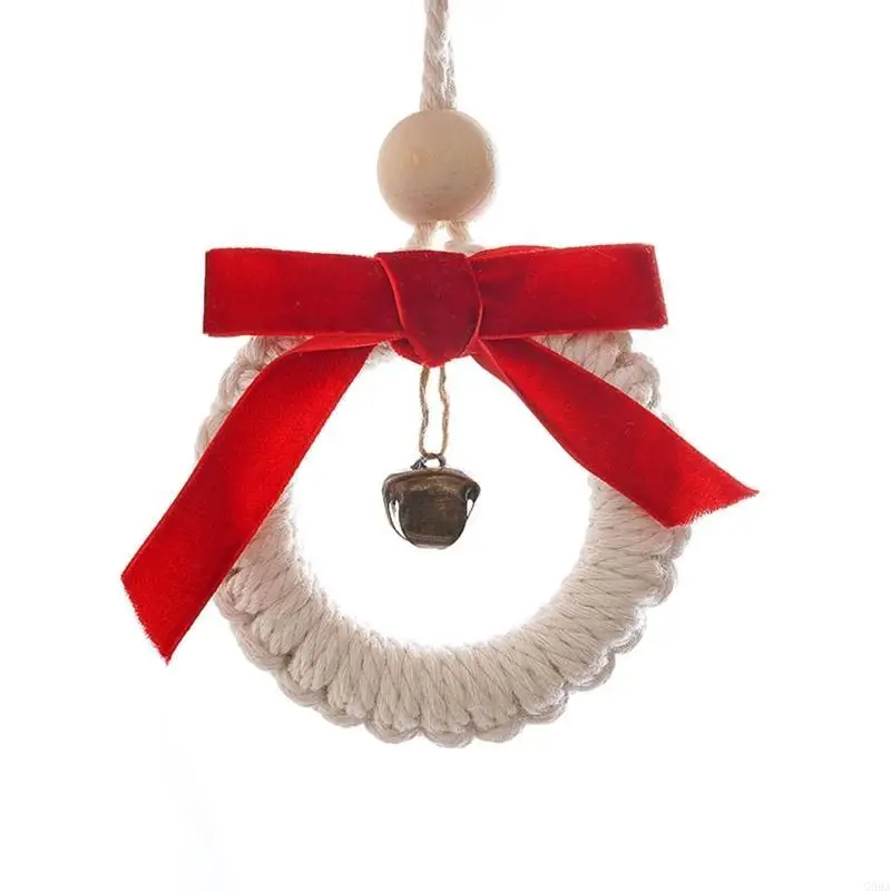 G99a Christmas Bells ต้นไม้แขวนเครื่องประดับโลหะกริ๊งระฆังกับ Bowknot สีแดง