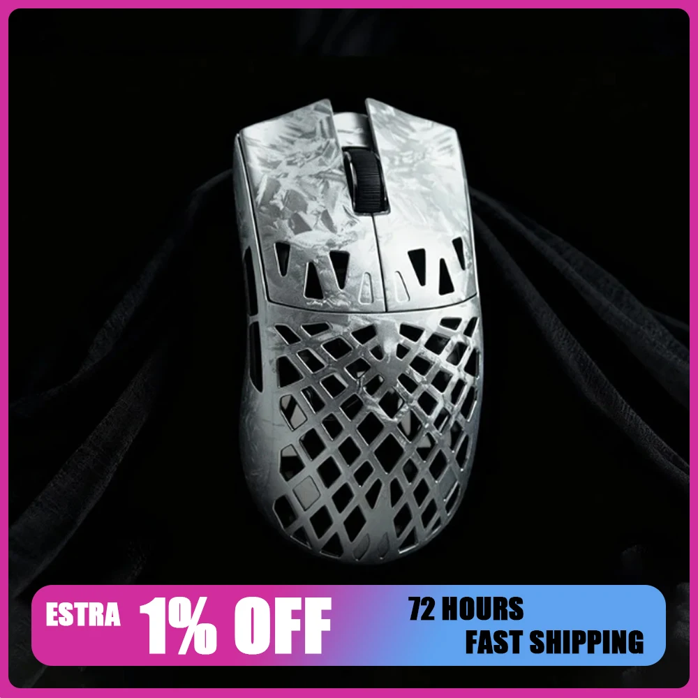 IPI FLY Carbon Fiber Wireless Mouse PAW3950 3 Mode Bluetooth Dual 8k Carbon Hollowed Out Gaming Esports Lightweight Mouse Gift