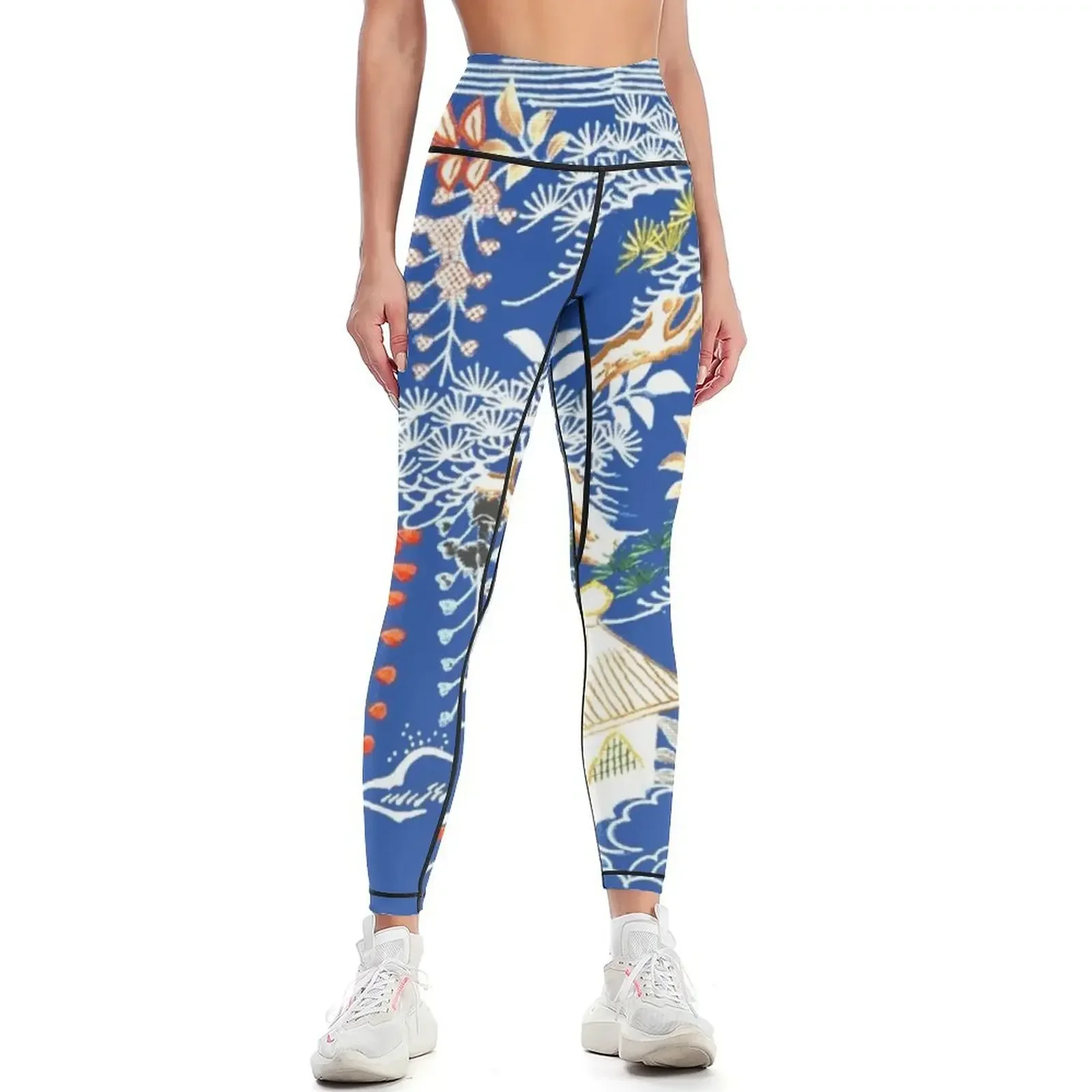 

Detail from Blue Kimono Leggings leggins push up woman Legging sport gym top high waist Womens Leggings