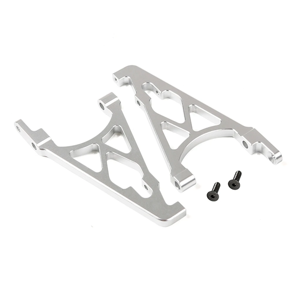 Staffa ammortizzatore posteriore interamente in metallo lavorato CNC per parti di giocattoli per auto Rc ROVAN KM HPI BAJA 5B 5T 5SC, Argento