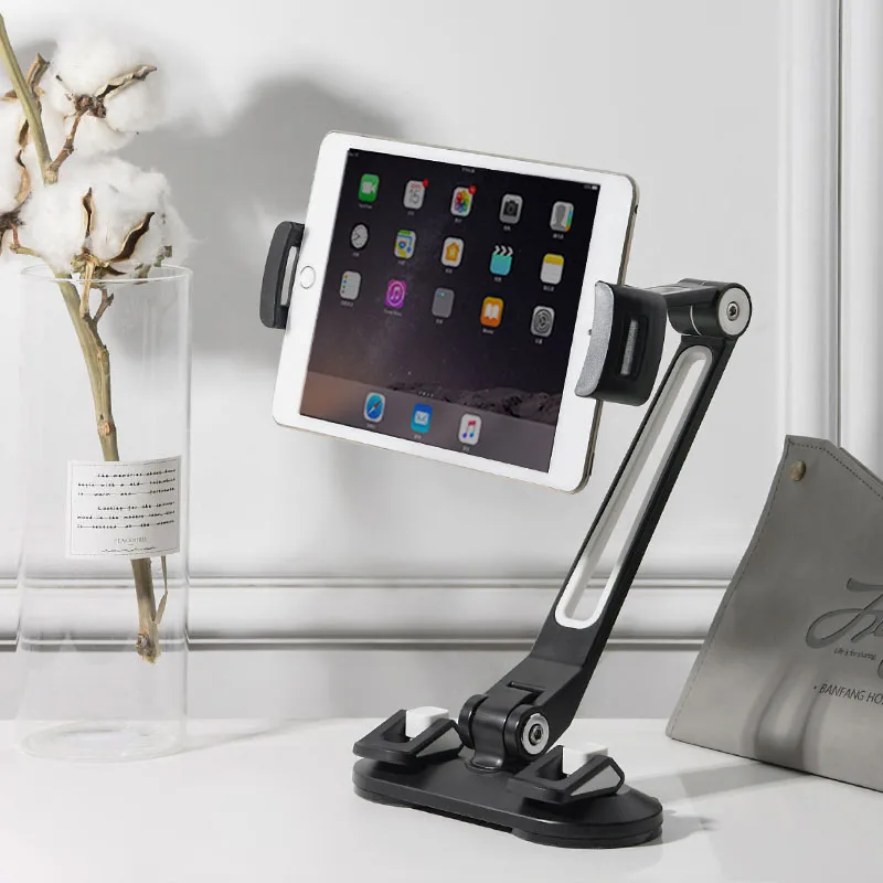 Go! Tablet Phone Stand Holder Strong Suction Cup for Desk Glass Adjustable Clip for iPad Pro 12.9 Air Nintendo Switch 4.7-12.9