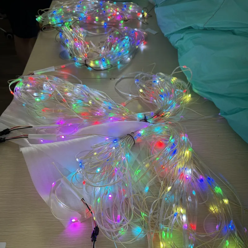 Decoration 20M String lights for  Big Triangle LED delta Inflatable Ocoputs  kite with speed and color control with meteor flash