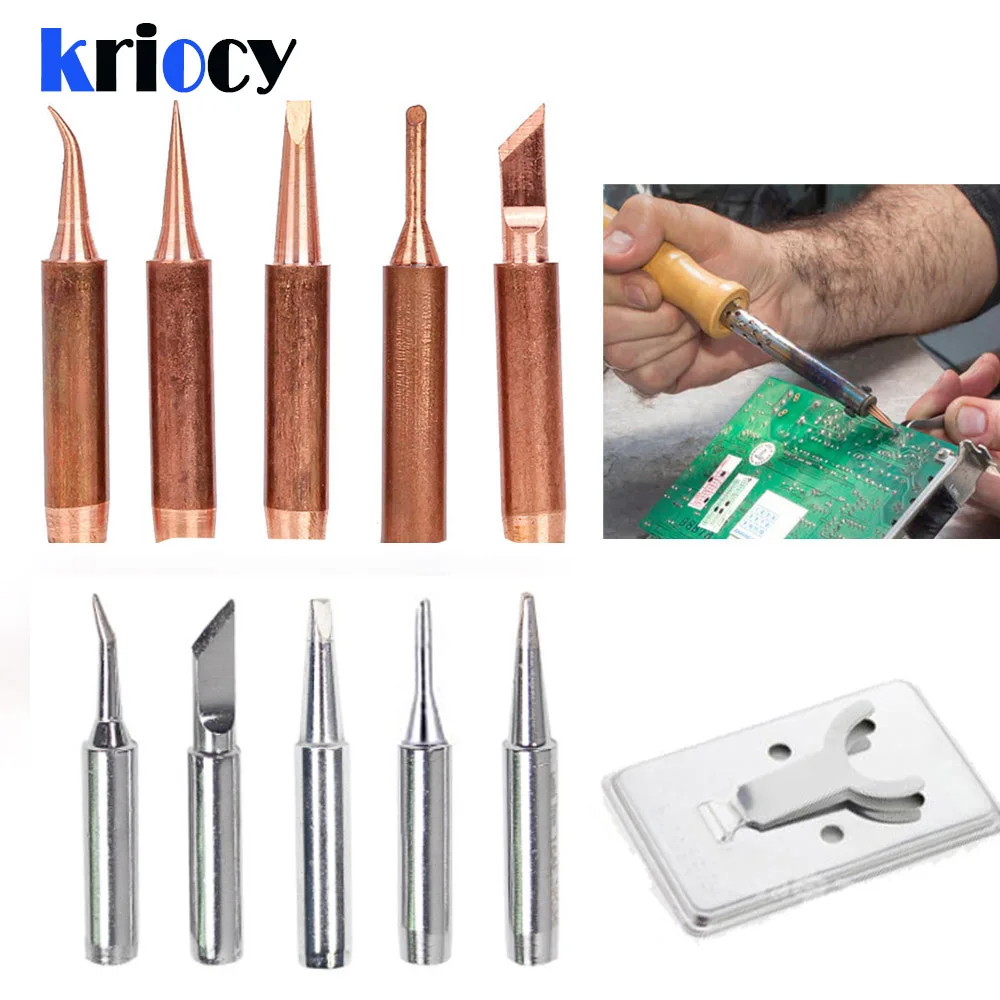 5pcs Pure Copper Lead-Free 900M-T-K Soldering Iron Tip Soldering Iron Tip For Soldering Rework Station Soldering Tools