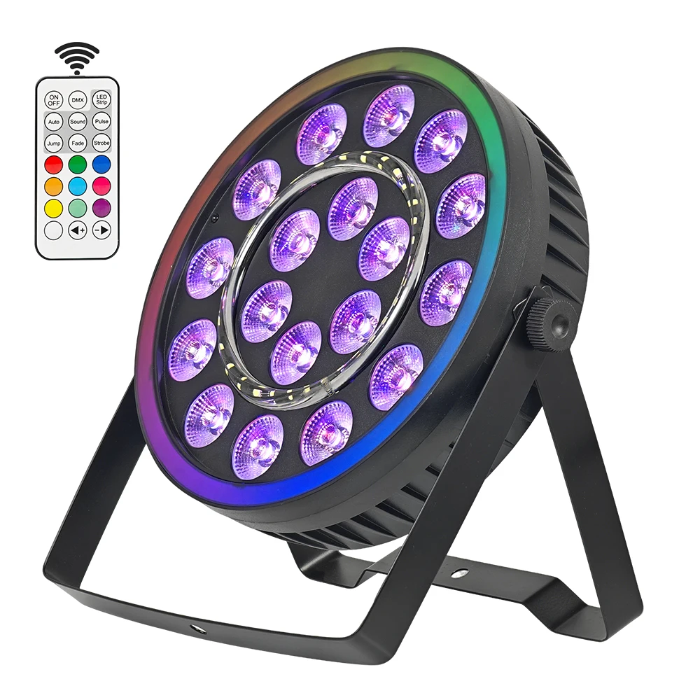 

100w Led Par Light 18LEDs RGBW+RGB+White Flash 6in Multi-function Stage Light DMX Party Light Suitable for Bar DJ Disco Wedding