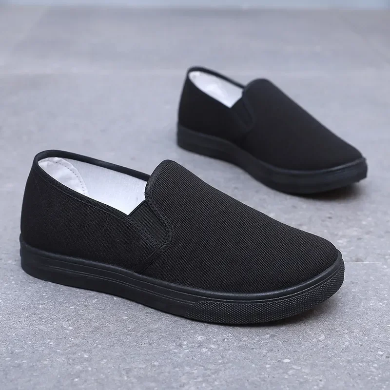 Women Fashion Plus Size Anti Skid Black Canvas Shoes Student School Spring & Summer White Slip on Shoes Zapatos De Mujer A141