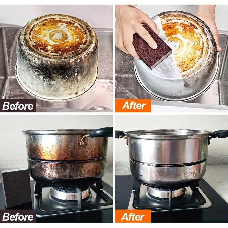 5 PCS/Set Emery Sponge Cleaning Pads - Kitchen Cookware Cleaning Pads, Descaling ,Rust Removal Dishwashing and Cookware Cleaning