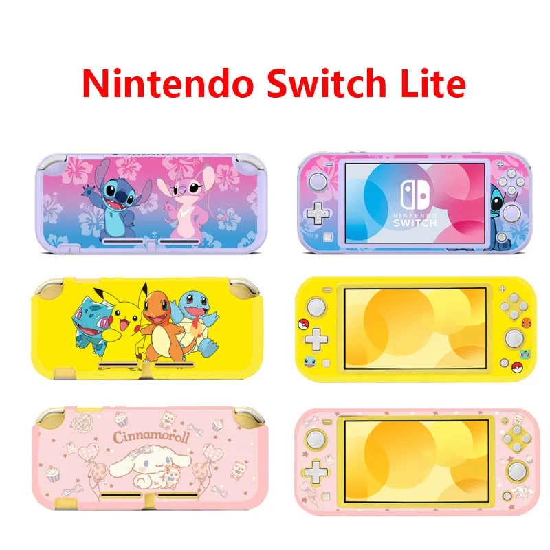 Convient pour Nintendo Switch Lite dessin animé Pikachu point Silicone couleur douce Anti-chute couverture, protection amovible pour Console de jeu