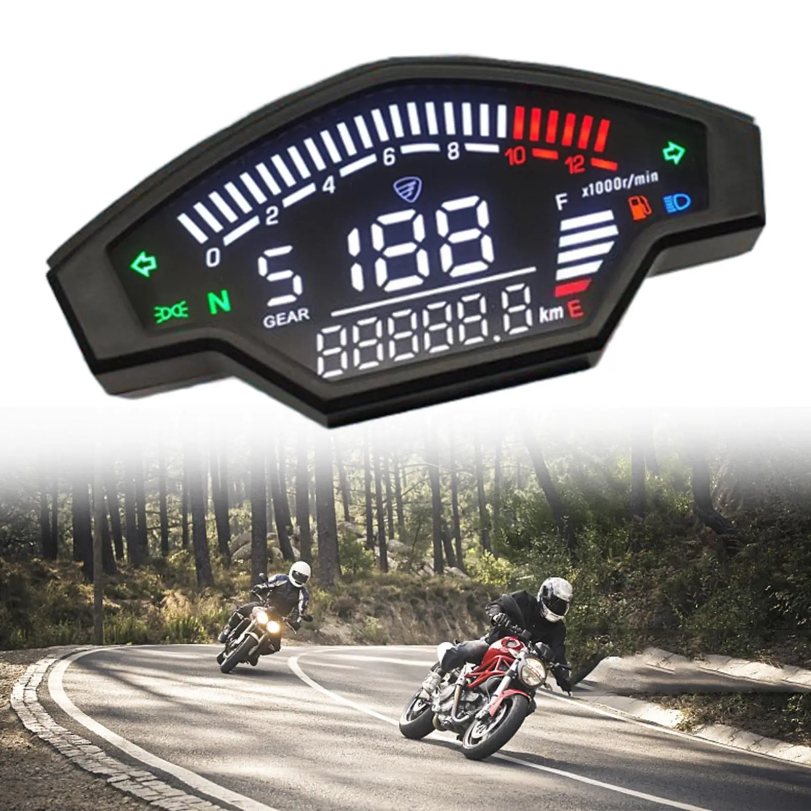 Motorcycle Speedometer Oil Level Meter Gauge Motorbike Tachometer Odometer for