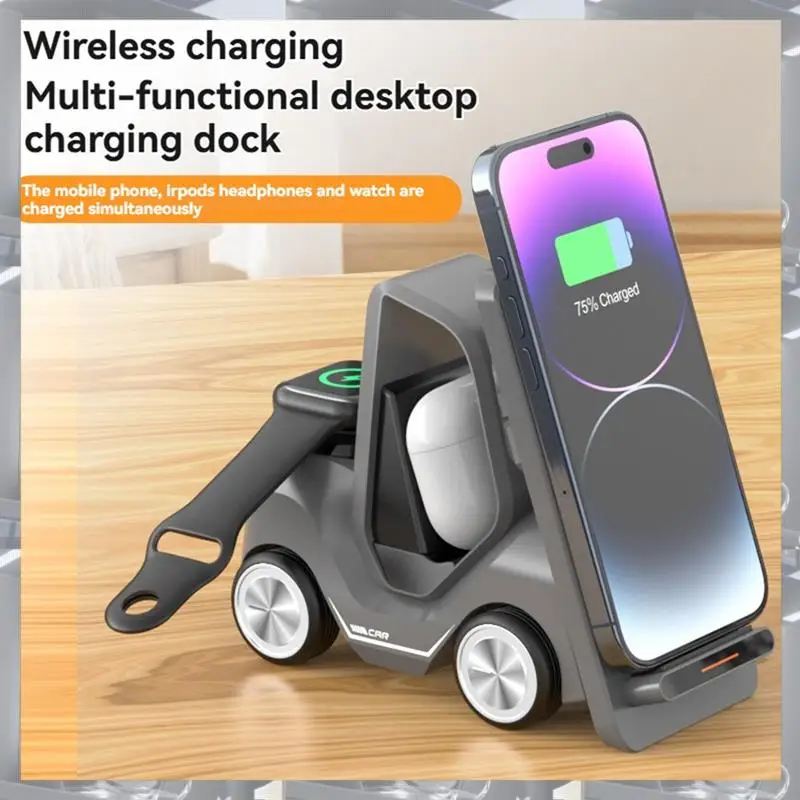 

Hot Selling-Small Forklift Wireless Charger Fast Charging Charging Station 3 In 1 High Speed Charger Base Stand For Cell Phone,S