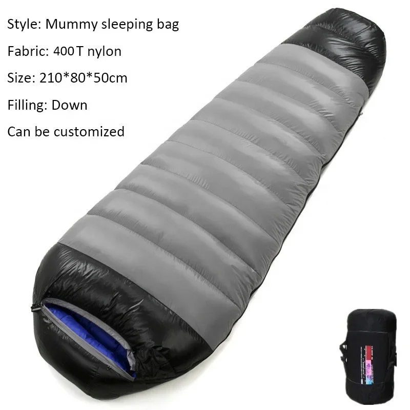 Mummy Sleeping Bag 95% Goose Duck Down Camping Hiking Warm Lightweight Outdoor Winter Waterproof 3 Season Sleeping Bag Aimei 1kg