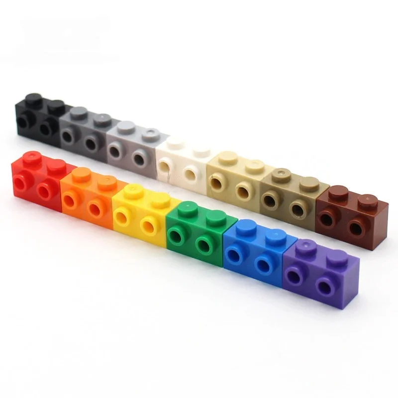 40 قطعة MOC اللبنات 11211 الطوب تعديل 1x2 مع ترصيع على الجانب متوافق تجميع الجسيمات البناء ألعاب إبداعية