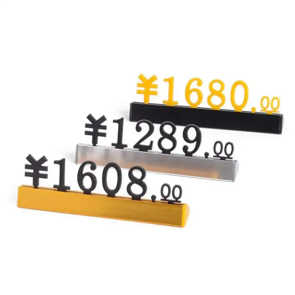 5 مجموعات/وحدة علامة سعر أرقام قابلة للتعديل مع قاعدة ألومنيوم للمجوهرات سعر الدولار عرض مكعب كتلة كيت لمتجر البيع بالتجزئة #6