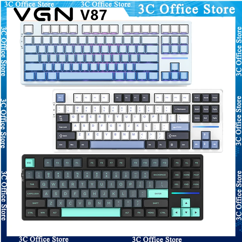 

New VGN V87 Pro Mechanical Keyboard Gaming RGB Trri-mode Hot Swap Dynamic RGB Anime Customized Gasket Ergonomics PC Game Win Mac