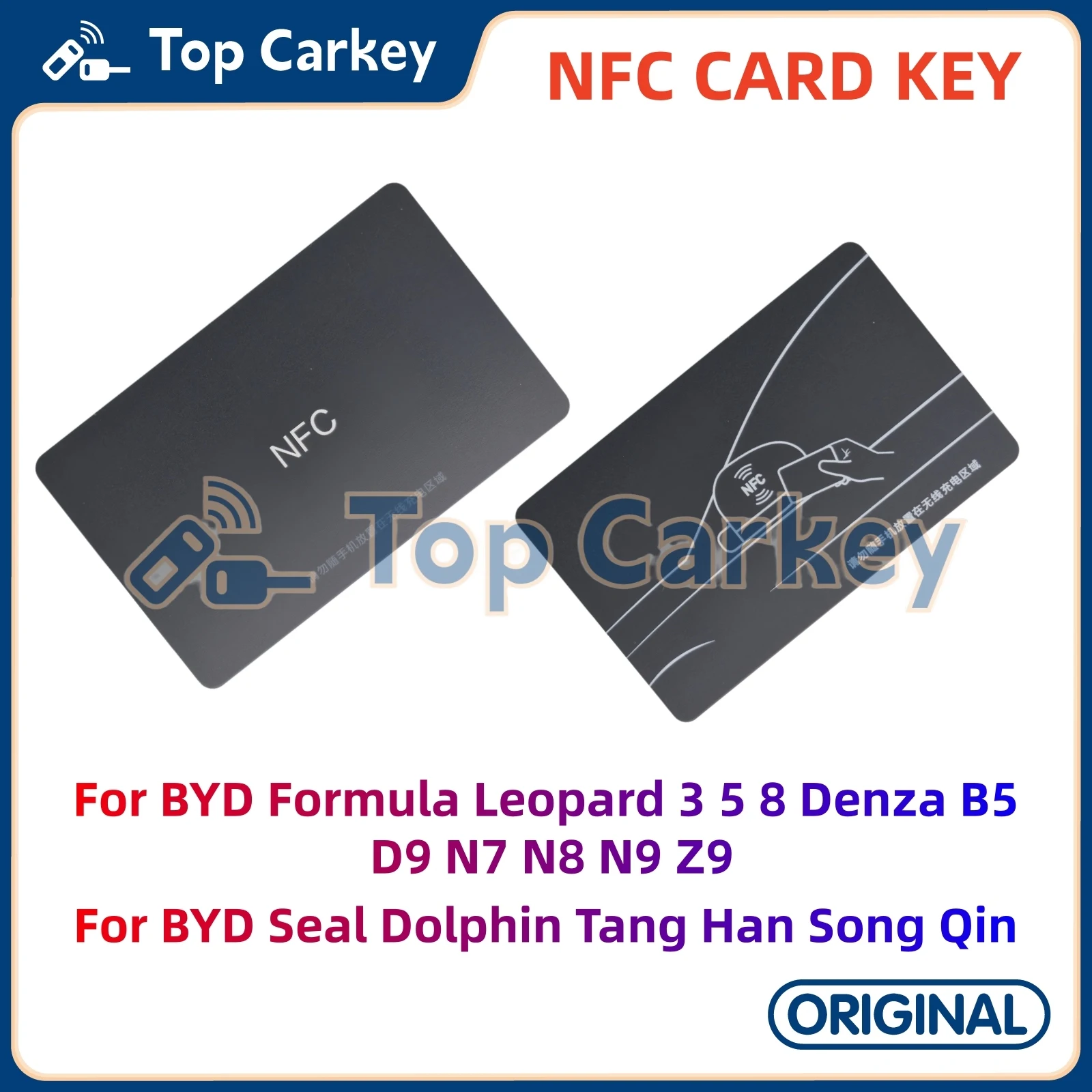TopCarkey OEM NFC Card Key for BYD Seal Dolphin Tang Han Song Qin Formula Leopard 3 5 8 Denza B5 D9 N7 N8 N9 Z9