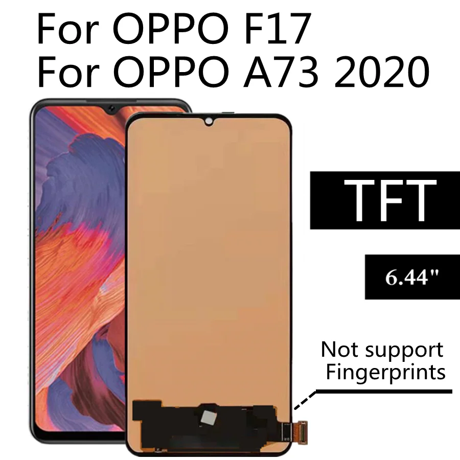 

6.44 TFT LCD For OPPO A73 2020 CPH2099 LCD Display Touch Screen Digitizer Assembly Replacement For OPPO F17 CPH2095 LCD