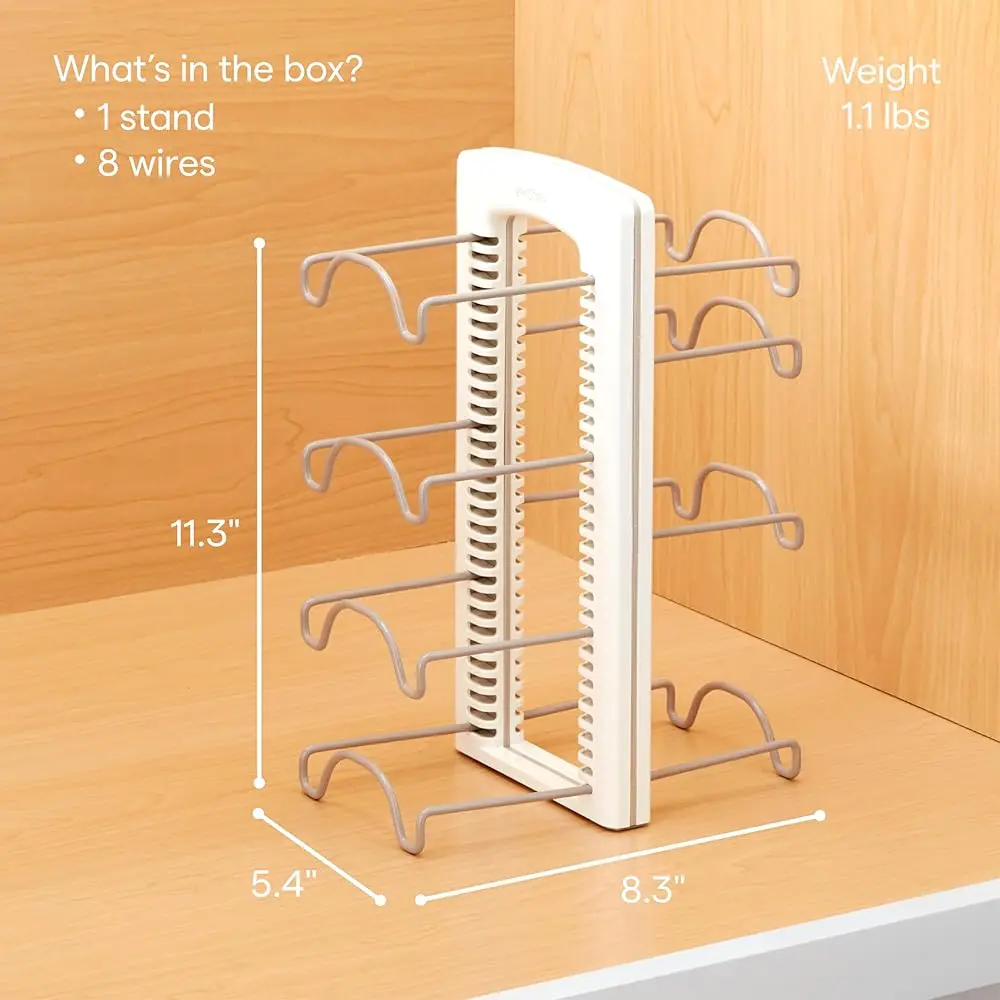 Wrapstand, Adjustable Kitchen Wrap, Foil And Bag Box Organizer For Kitchen Cabinet And Pantry Storage, White